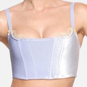 SKIMS Light Blue Satin Crop Top